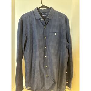 Tommy Bahama Swordfish Black Slim Lunar Dobby Silk Blend Button Up Size Medium